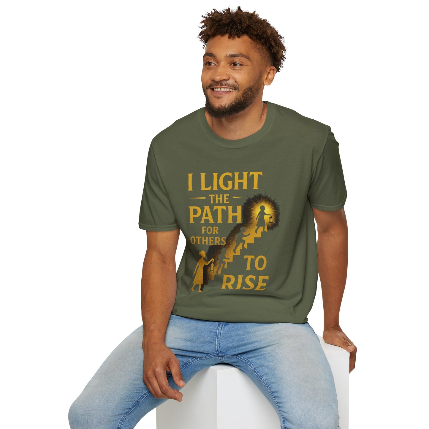 Prominent Educator Men - I Light the Path for Others to Rise Men - Teacher Tribute Tee