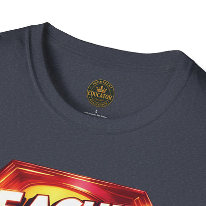 Prominent Educator Men Teaching is my Superpower - Teacher Tribute Tee
