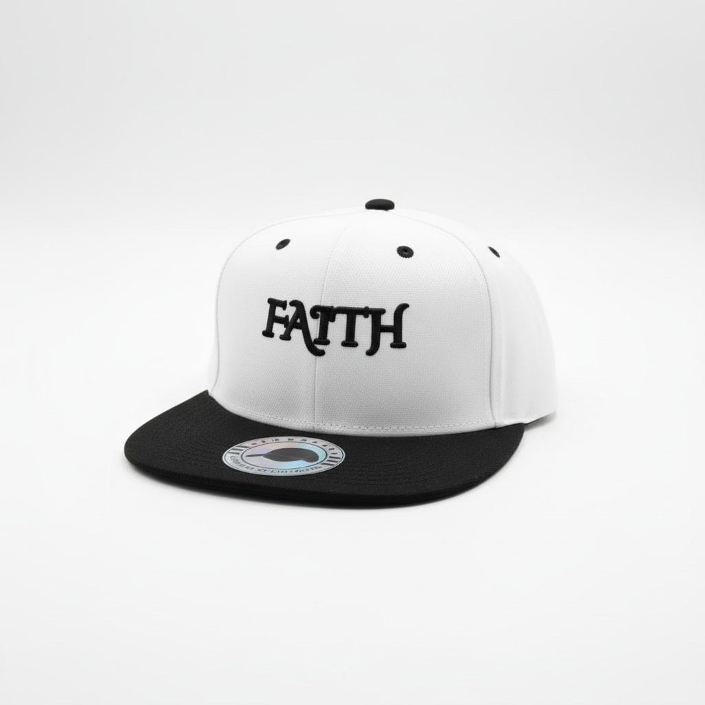 FAITH Two-Tone Snapback - White & Black Prominent 3 G