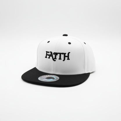 FAITH Two-Tone Snapback - White & Black Prominent 3 G