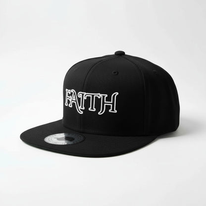 FAITH Snapback Hat - Black Prominent 3 G