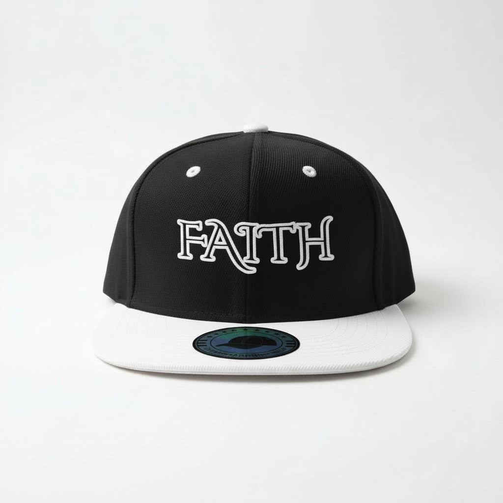 FAITH Two-Tone Snapback - Black & White Prominent 3 G