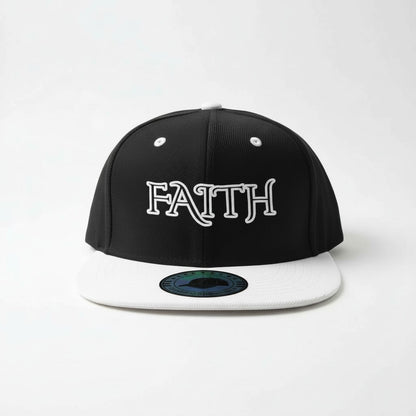 FAITH Two-Tone Snapback - Black & White Prominent 3 G