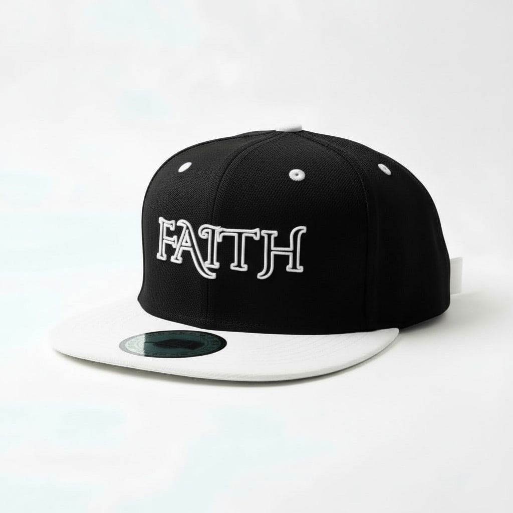 FAITH Two-Tone Snapback - Black & White Prominent 3 G