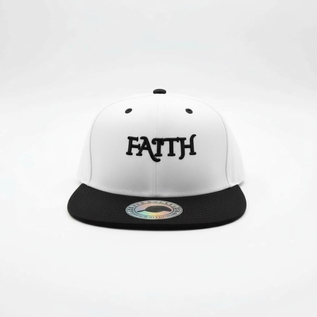 FAITH Two-Tone Snapback - White & Black Prominent 3 G