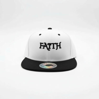 FAITH Two-Tone Snapback - White & Black Prominent 3 G