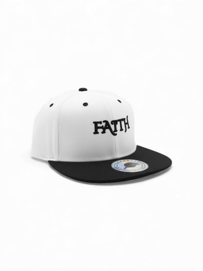FAITH Two-Tone Snapback - White & Black Prominent 3 G