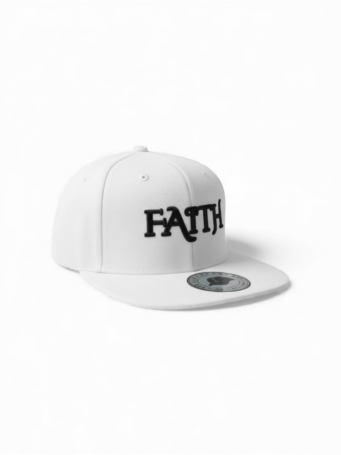 FAITH Snapback Hat - White Prominent 3 G