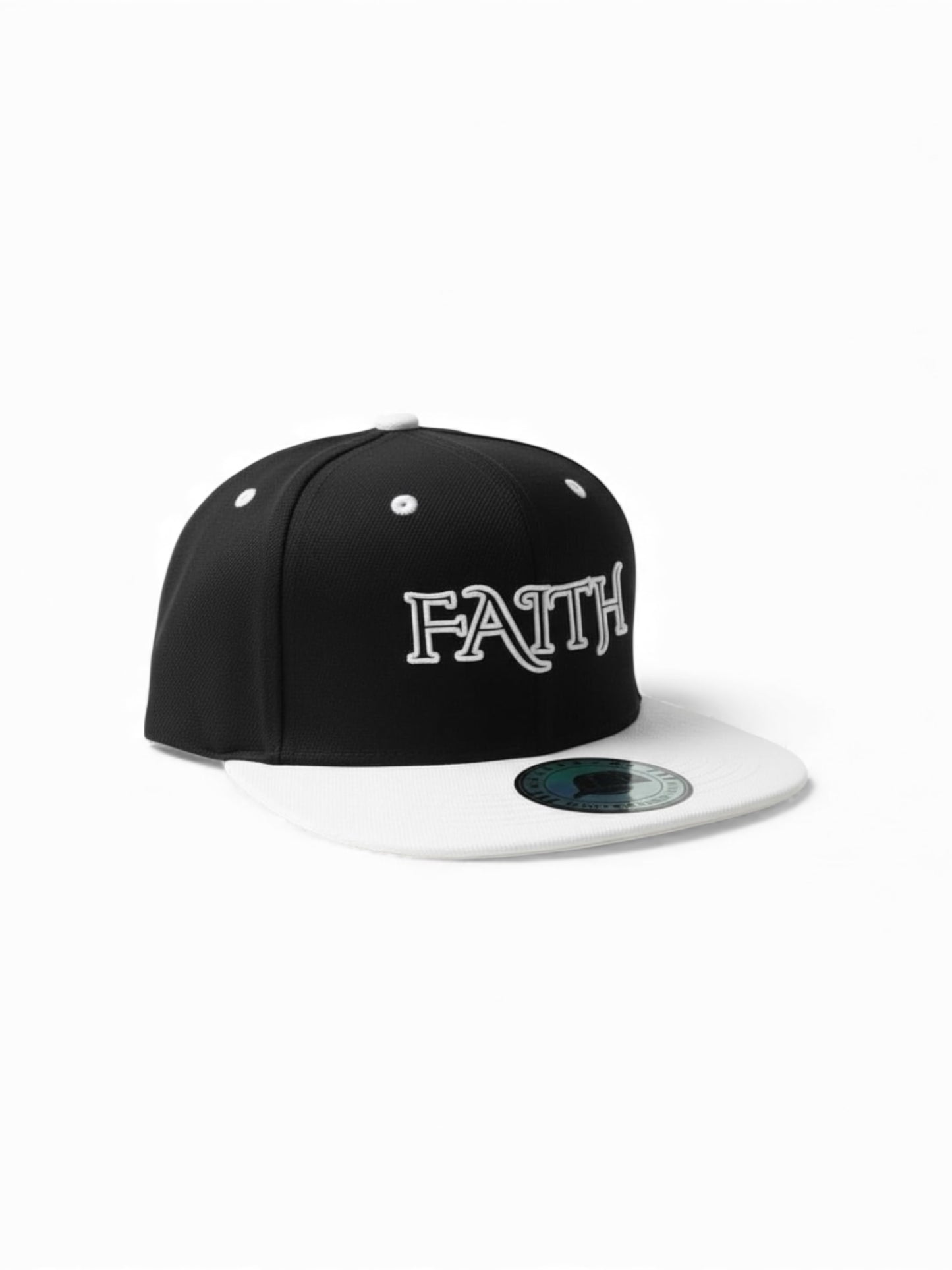 FAITH Two-Tone Snapback - Black & White Prominent 3 G