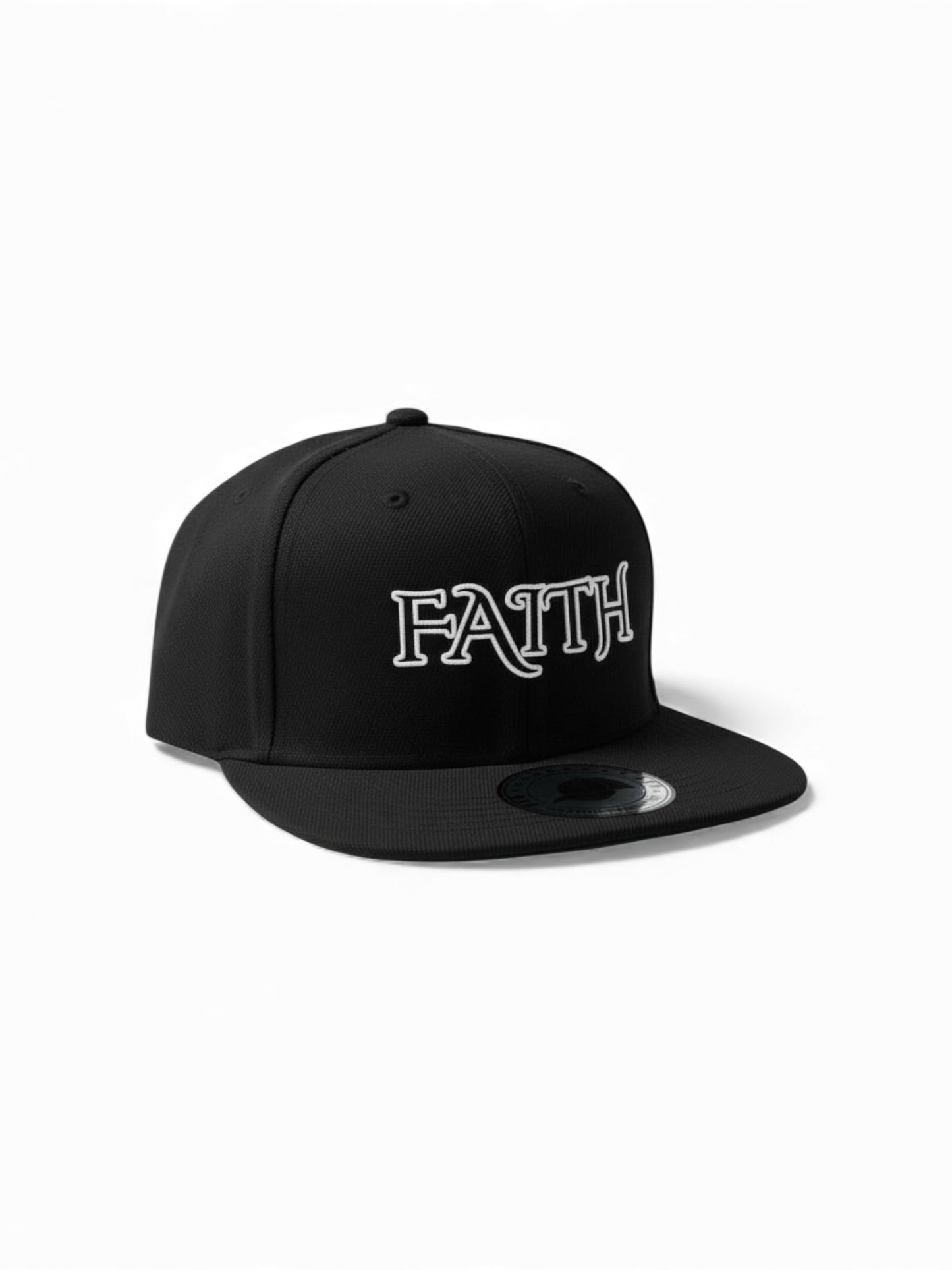 FAITH Snapback Hat - Black Prominent 3 G