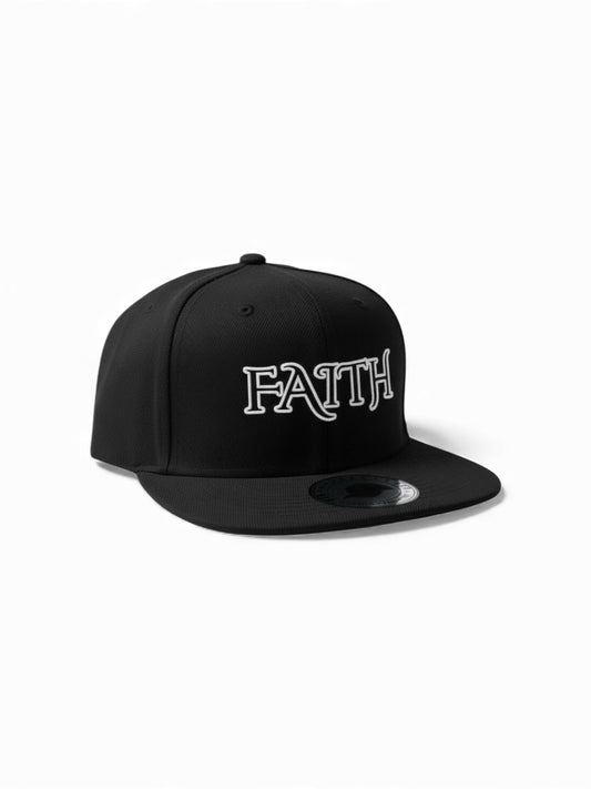 FAITH Snapback Hat - Black Prominent 3 G